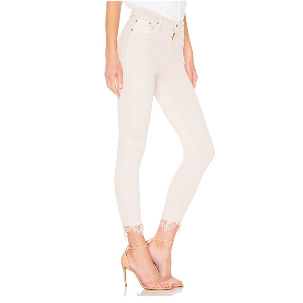 Mother High Waisted Looker Dagger Ankle Fray in Blush - Sz 27 - NWT - Picture 4 of 14